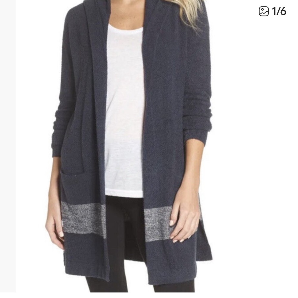 Barefoot Dreams Sweaters Barefoot Dreams Cozychic Lite Coastal Hooded Cardigan